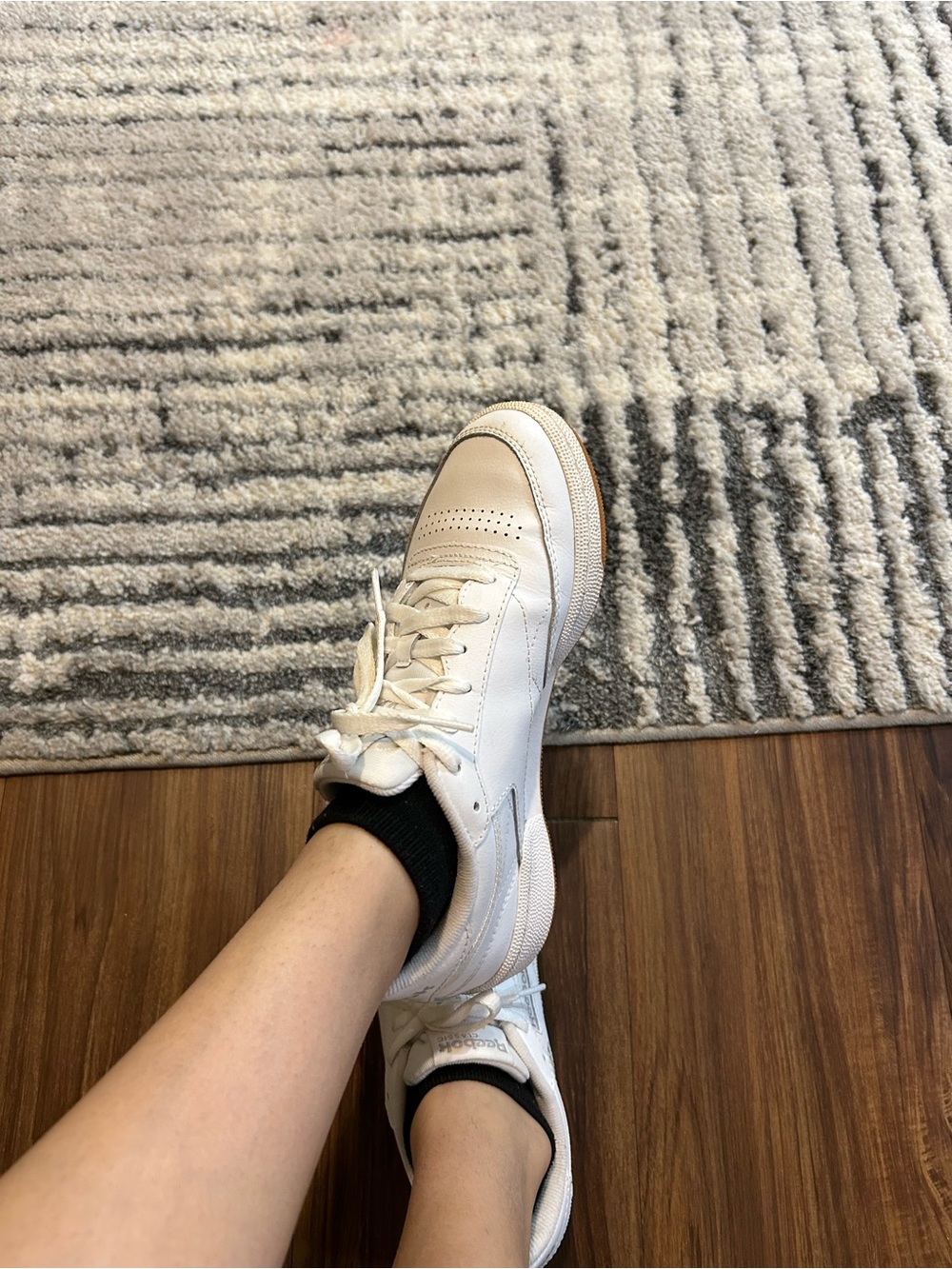 Reebok White and Tan Women's Low-Top Sneakers